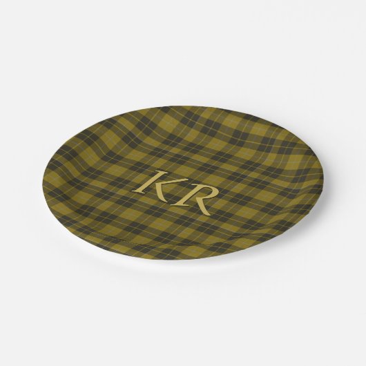 Barclay Tartan mit Ihren Initialen, schottisch Kar Pappteller (Schrägansicht)
