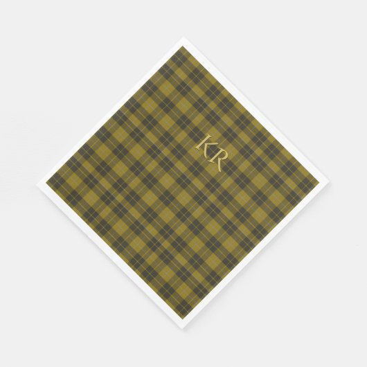 Barclay Tartan mit Ihren Initialen, schottisch Kar Serviette (Ecke)