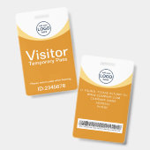 Barcode-Abzeichen für gelbe Visitenkarte Ausweis (Vorder- & Rückseite)