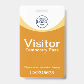 Barcode-Abzeichen für gelbe Visitenkarte Ausweis (Vorderseite)