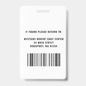 Barcode-Abzeichen für Nurse Practitioner-ID-Foto Ausweis (Rückseite)
