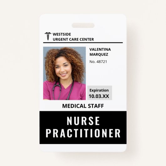 Barcode-Abzeichen für Nurse Practitioner-ID-Foto Ausweis (Vorderseite)