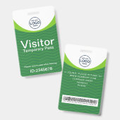 Barcode-Abzeichen "Green Corporate Visitor Pass ID Ausweis (Vorder- & Rückseite)