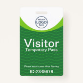 Barcode-Abzeichen "Green Corporate Visitor Pass ID Ausweis (Vorderseite)