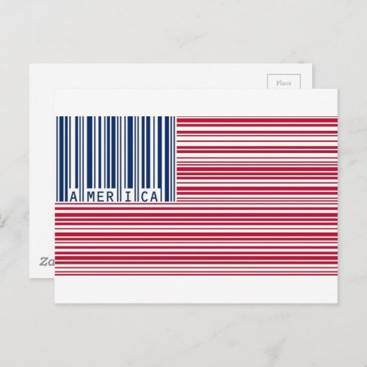 Barcode American Flag Postkarte (Vorne/Hinten)