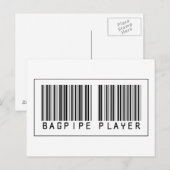 Barcode Bagpipe Player Postkarte (Vorne/Hinten)