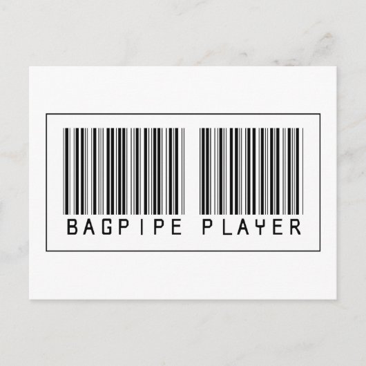 Barcode Bagpipe Player Postkarte (Vorderseite)