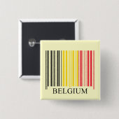 Barcode-Belgien-Flagge Button (Vorne & Hinten)