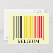 Barcode Belgien-Flagge Postkarte (Vorne/Hinten)