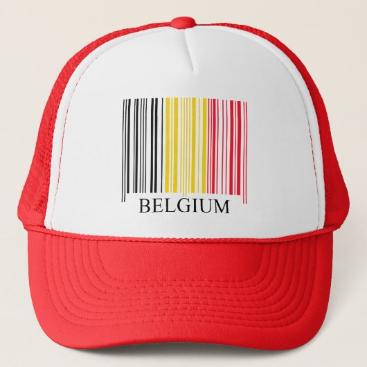 Barcode-Belgien-Flagge Truckerkappe (Vorderseite)