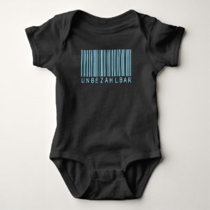 Barcode Blau für Jungen "UNBEZAHLBAR"  Baby Strampler