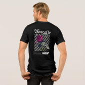 Barcode Bloom - Moderne Rose Tri-Blend Shirt (Rückseite voll)
