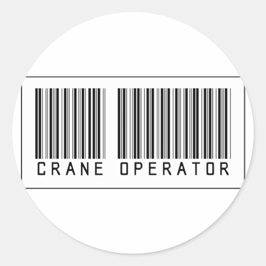 Barcode Crane Operator Runder Aufkleber (Vorderseite)