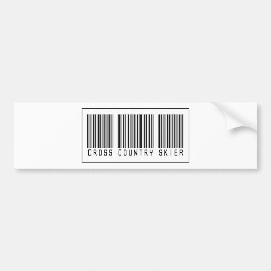 Barcode-Cross Country-Skifahrer Autoaufkleber (Vorne)