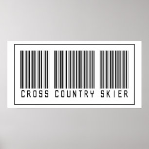 Barcode-Cross Country-Skifahrer Poster