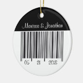 Barcode danken Ihnen Hochzeitsverzierung Keramik Ornament (Links)