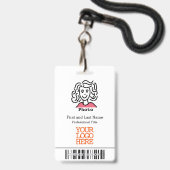 Barcode des Firmenlogos Mitarbeiter Foto Ausweis (Vorderseite mit Lanyard)