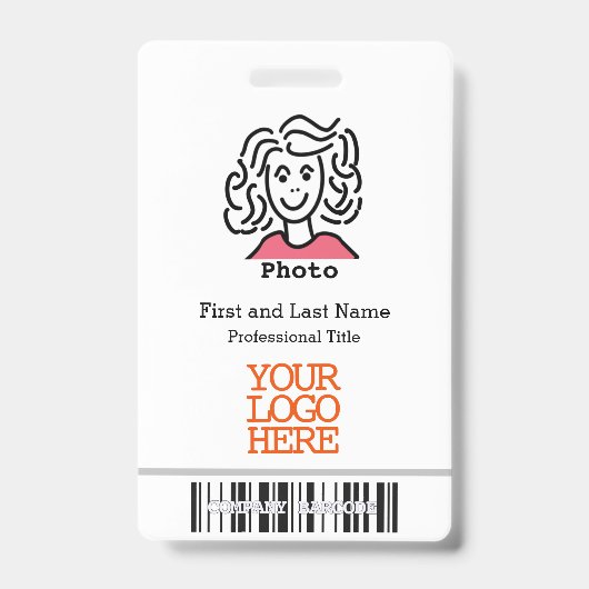 Barcode des Firmenlogos Mitarbeiter Foto Ausweis (Vorderseite)
