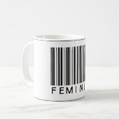 Barcode-Feminist Kaffeetasse (Vorderseite Links)