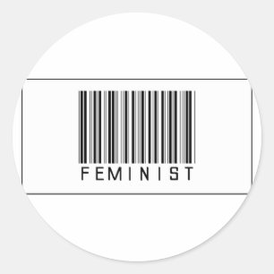 Barcode Feminist Runder Aufkleber