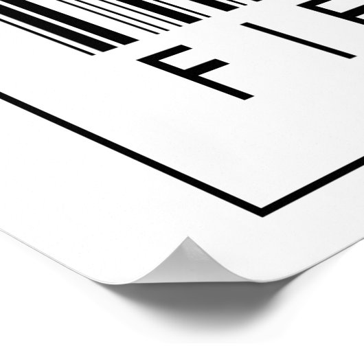 Barcode Field Hockey Player Poster (Ecke)