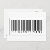 Barcode Field Hockey Player Postkarte (Vorne/Hinten)