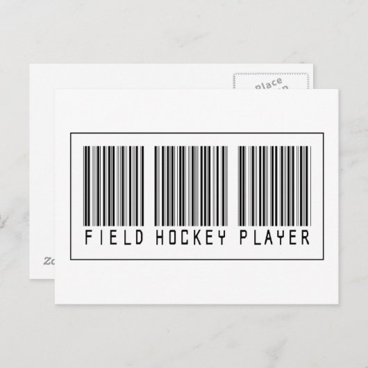 Barcode Field Hockey Player Postkarte (Vorne/Hinten)