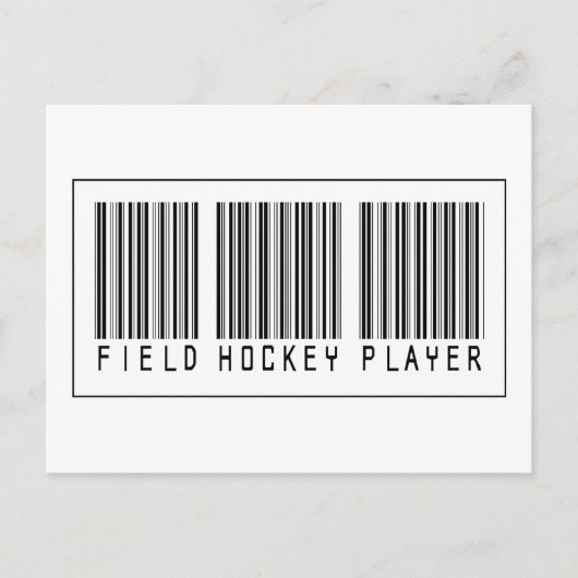 Barcode Field Hockey Player Postkarte (Vorderseite)