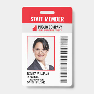 Barcode Firmenlogo Foto Mitarbeiter ID Ausweis