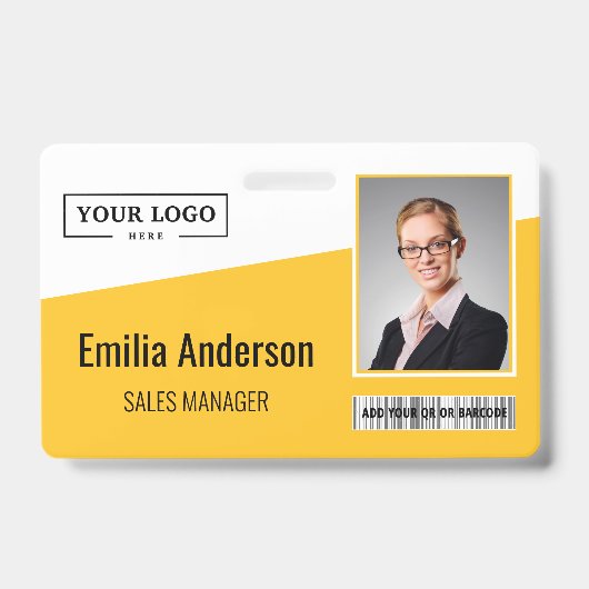 Barcode-Foto für kundenspezifische Firmenlogos für Ausweis (Vorderseite)
