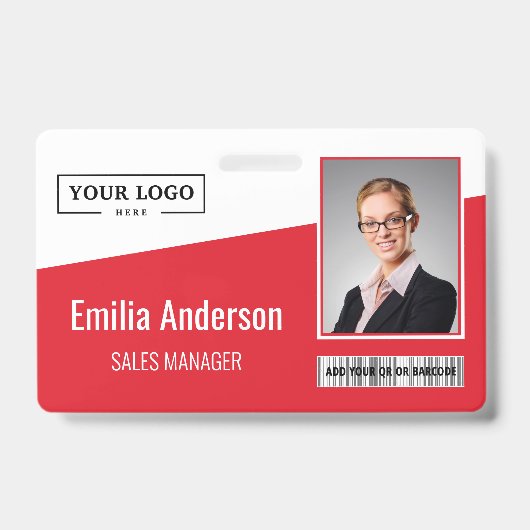 Barcode-Foto für kundenspezifische Firmenlogos - M Ausweis (Vorderseite)