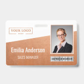 Barcode-Foto für kundenspezifische Firmenlogos Ros Ausweis (Vorderseite)