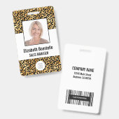 Barcode-Foto-Logo für Gold Leopard-Printwerbung Ausweis (Vorder- & Rückseite)