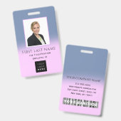Barcode Foto Name ID Card NURCE Pflege Lila rosa Ausweis (Front & Back)