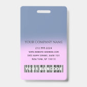 Barcode Foto Name ID Card NURCE Pflege Lila rosa Ausweis (Back)