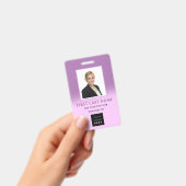 Barcode Foto Name ID Card NURSE Pflege LILA Ausweis (Handheld)