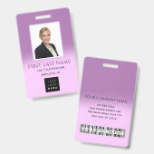 Barcode Foto Name ID Card NURSE Pflege LILA Ausweis (Front & Back)
