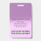 Barcode Foto Name ID Card NURSE Pflege LILA Ausweis (Back)