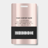 Barcode Foto Name ID Karte Vertikale Rose Gold VIP Ausweis (Rückseite)