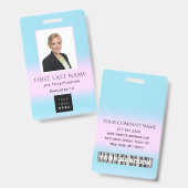 Barcode Foto Name IDCard NURSE Health Doctor BLUE Ausweis (Vorder- & Rückseite)
