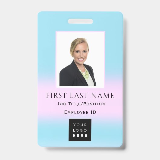 Barcode Foto Name IDCard NURSE Health Doctor BLUE Ausweis (Vorderseite)