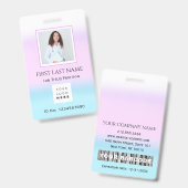 Barcode Foto Nurse Doctor Health Care ID Rosa Ausweis (Front & Back)