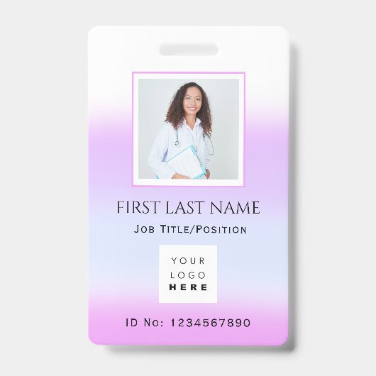 Barcode Foto Nurse Doctor Health Care IDCard Ausweis (Vorderseite)