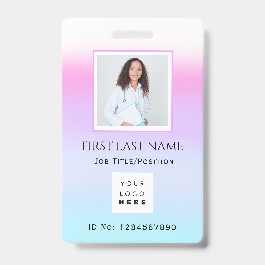 Barcode Foto Nurse Doctor Health Care IDCard Ausweis (Vorderseite)