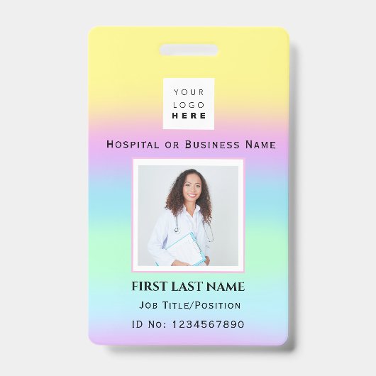 Barcode Foto Nurse Doctor Health Care Therapeut Ausweis (Vorderseite)