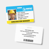 Barcode für das Logo "Baustelle-ID" Blaue Vorlage Ausweis (Front & Back)