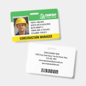 Barcode für das Logo "Baustelle-ID" Grüne Vorlage Ausweis (Vorder- & Rückseite)