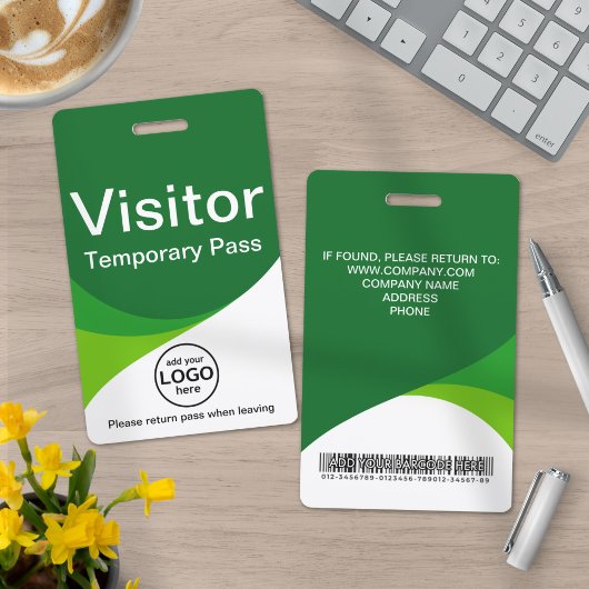 Barcode für Green Corporate Visitor Pass-ID Ausweis