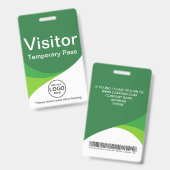 Barcode für Green Corporate Visitor Pass-ID Ausweis (Vorder- & Rückseite)