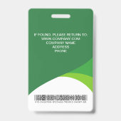 Barcode für Green Corporate Visitor Pass-ID Ausweis (Rückseite)